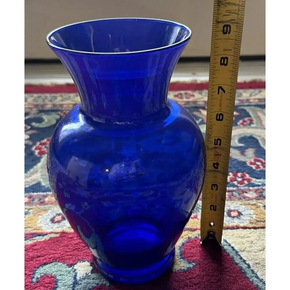 Transparent Cobalt Blue Glass Vase, 9